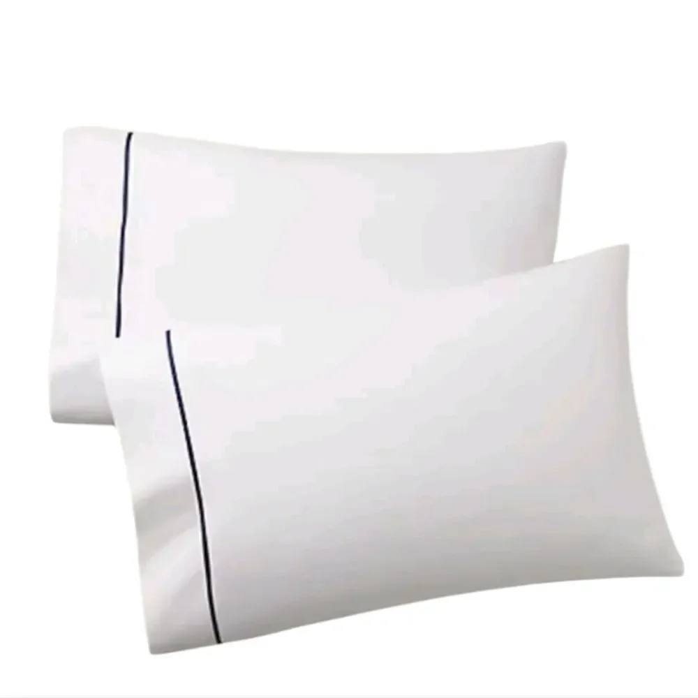 NWT Ralph Lauren Two King Pillow Case White Polo Navy Organic Cotton Palmer
